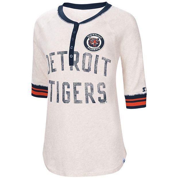 Women's New Era White Detroit Tigers Henley T-Shirt