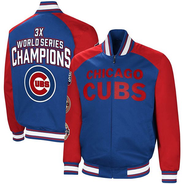 G-III Sports Mens Chicago Cubs World Series 3X Champions Varsity Jacket