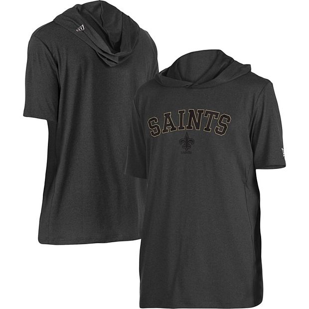 Men's New Era Heathered Charcoal New Orleans Saints Brushed Hoodie T-Shirt