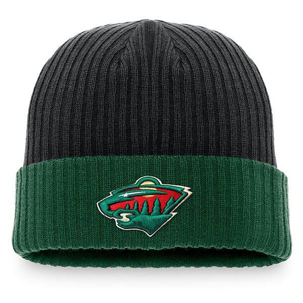 Men's Fanatics Branded Black Minnesota Wild Core Primary Logo Cuffed ...