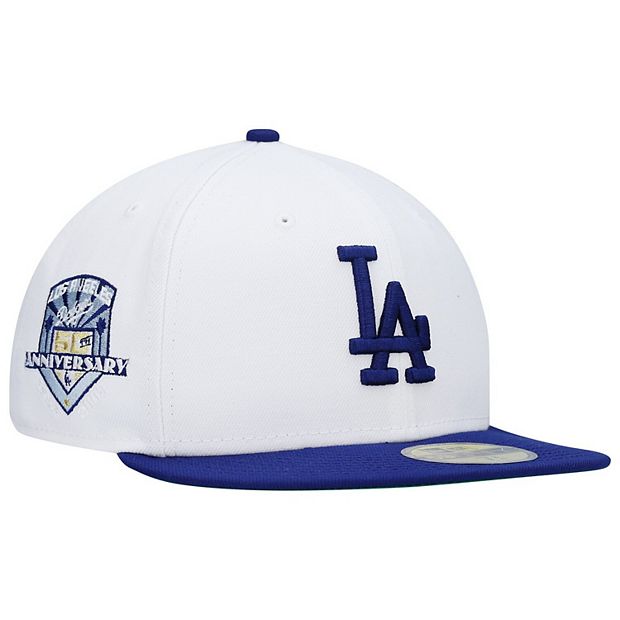 Men's New Era White/Royal Los Angeles Dodgers 50th Anniversary Optic  Two-Tone 59FIFTY Fitted Hat