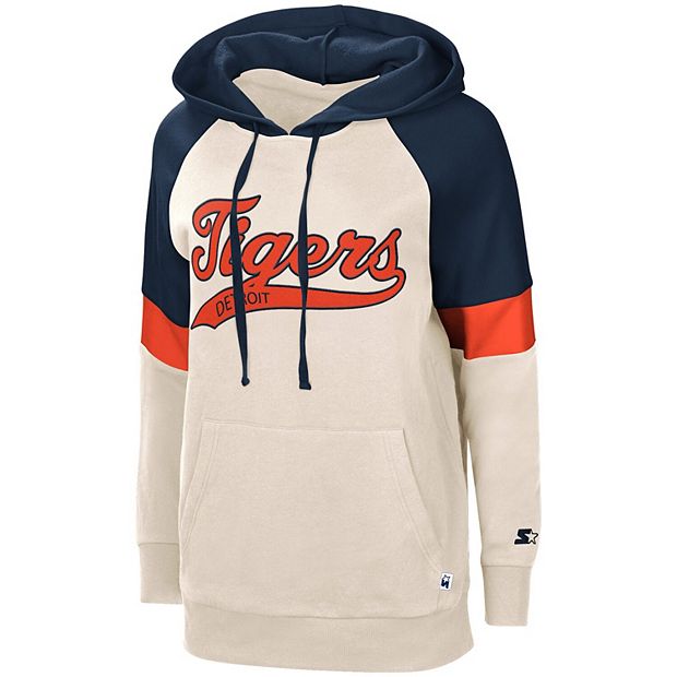 Women's Detroit Tigers Starter Cream/Navy Shutout Raglan Pullover