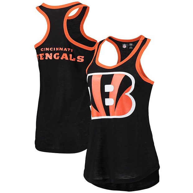 Women's G-III 4Her by Carl Banks Black Cincinnati Bengals Tater Burnout  Tank Top