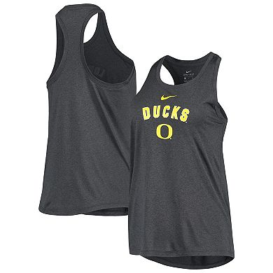 Women's Nike Anthracite Oregon Ducks Arch & Logo Classic Performance Tank Top