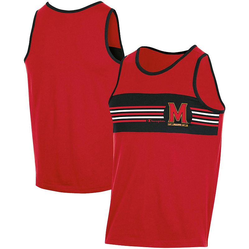 Mens Champion Red Maryland Terrapins Colorblock Tank Top, Size: Small, MAR