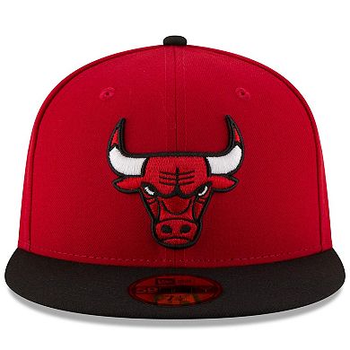 Men's New Era Red/Black Chicago Bulls Official Team Color 2Tone 59FIFTY Fitted Hat