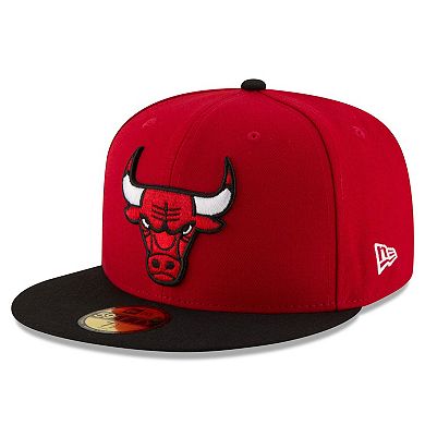 Men's New Era Red/Black Chicago Bulls Official Team Color 2Tone 59FIFTY Fitted Hat