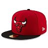Men's New Era Red/Black Chicago Bulls Official Team Color 2Tone 59FIFTY Fitted Hat
