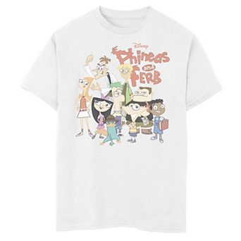 Disney's Phineas & Ferb Boys 8-20 The Group Logo Graphic Tee