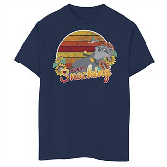 Disney's Pocahontas Boys 6-20 Meeko Always Snacking Poster Graphic Tee