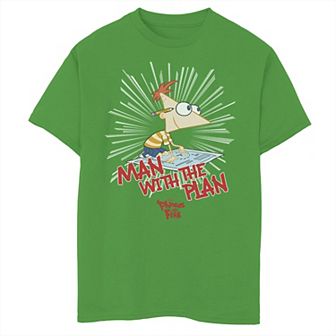 Disney's Phineas & Ferb Boys 8-20 The Plan Man Graphic Tee