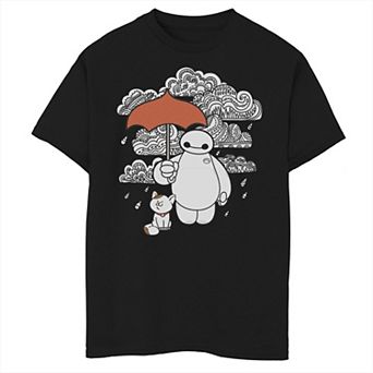 Disney's Big Hero 6 Boys 6-20 Baymax Patterned Rain Clouds Portrait Graphic Tee