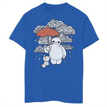 Disney's Big Hero 6 Boys 6-20 Baymax Patterned Rain Clouds Portrait Graphic Tee