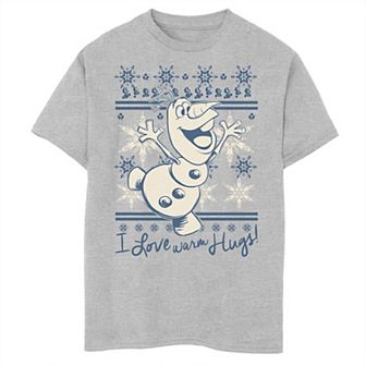 Disney's Frozen Boys 8-20 Olaf I Love Warm Hugs Pattern Graphic Tee