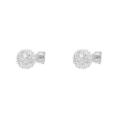 PRIMROSE Sterling Silver Crystal Ball Stud Earrings