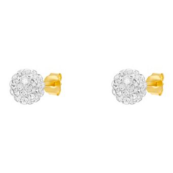 PRIMROSE Sterling Silver Crystal Ball Stud Earrings