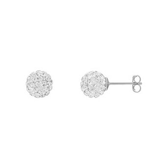 PRIMROSE Sterling Silver Crystal Ball Stud Earrings