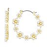LC Lauren Conrad Beaded Flowers Hoop Earrings