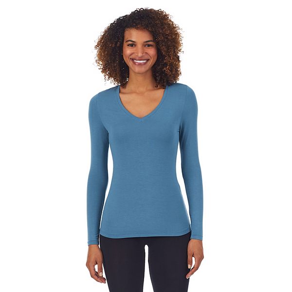 Women's Cuddl Duds® Softwear with Stretch Long Sleeve V-Neck Top