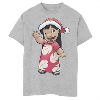Disney's Lilo & Stitch Boys 8-20 Christmas Lilo Santa Hat Portrait Graphic Tee