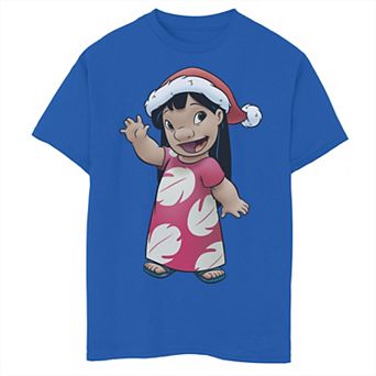 Disney's Lilo & Stitch Boys 8-20 Christmas Lilo Santa Hat Portrait Graphic Tee