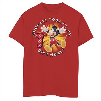 Disney's Mickey Mouse Boys 8-20 Hooray! Today's My 7th Birthday Graphic Tee