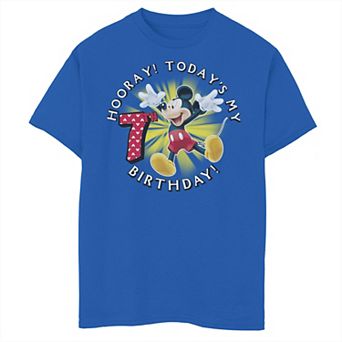 Disney's Mickey Mouse Boys 8-20 Hooray! Today's My 7th Birthday Graphic Tee