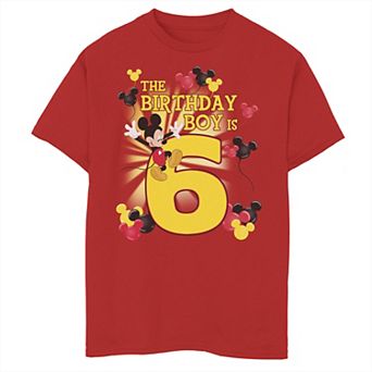 Disney's Mickey & Friends Boys 8-20 6 Year Old Birthday Boy Graphic Tee