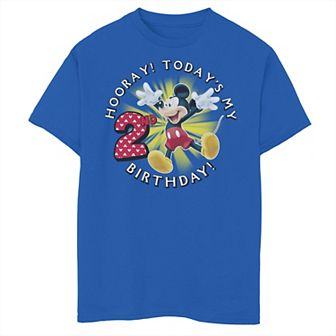 Disney's Mickey Mouse Boys 8-20 Hooray! Today's My 2nd Birthday Graphic Tee