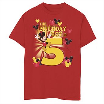 Disney's Mickey & Friends Boys 8-20 5 Year Old Birthday Boy Graphic Tee
