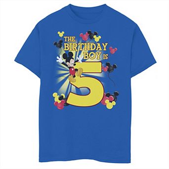 Disney's Mickey & Friends Boys 8-20 5 Year Old Birthday Boy Graphic Tee