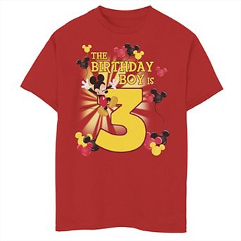 Disney's Mickey & Friends Boys 8-20 3 Year Old Birthday Boy Graphic Tee