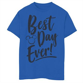 Disney's Mickey Mouse Walt Disney World Boys 8-20 Best Day Ever Mickey Head Silhouette Graphic Tee