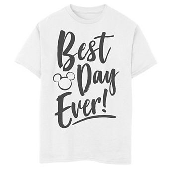 Disney's Mickey Mouse Walt Disney World Boys 8-20 Best Day Ever Mickey Head Silhouette Graphic Tee