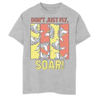 Disney's Dumbo Don't Just Fly, Soar! Collage Vintage Poster Boys 8-20 Graphic Tee