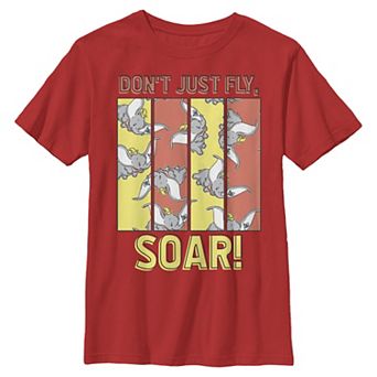 Disney's Dumbo Don't Just Fly, Soar! Collage Vintage Poster Boys 8-20 Graphic Tee