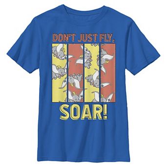 Disney's Dumbo Don't Just Fly, Soar! Collage Vintage Poster Boys 8-20 Graphic Tee