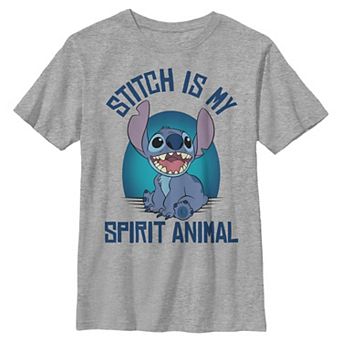Disney's Lilo & Stitch Is My Spirit Animal Striped Portrait Boys 8-20 Graphic Tee