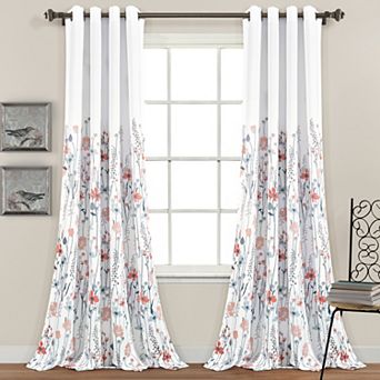 Lush Decor Clarissa Floral Room Darkening Window Curtain Set