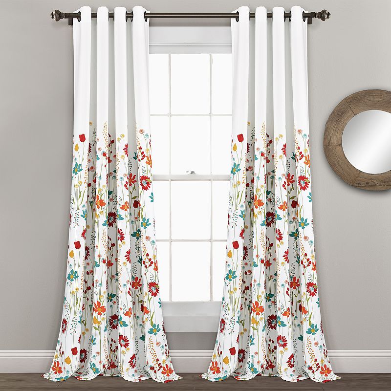 UPC 194938000079 product image for Lush Decor Clarissa Floral Room Darkening Window Curtain Set, Turquoise Orange | upcitemdb.com