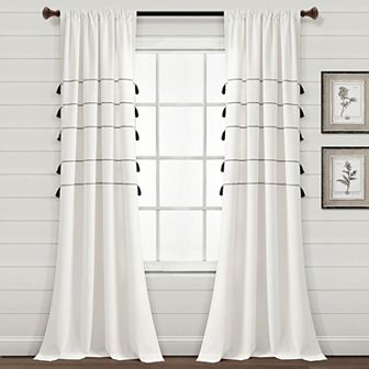 Lush Decor 2-pack Farmhouse Boho Tassel Window Curtain Set