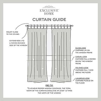 Exclusive Home Curtains Duncan Sheer Braided Tab Top 2-pack Window Curtain Set