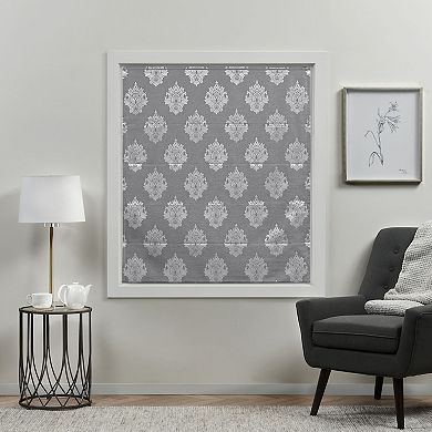 Exclusive Home Curtains Marseilles Damask Blackout Roman Shade