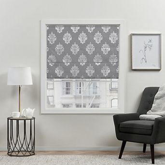 Exclusive Home Curtains Marseilles Damask Blackout Roman Shade