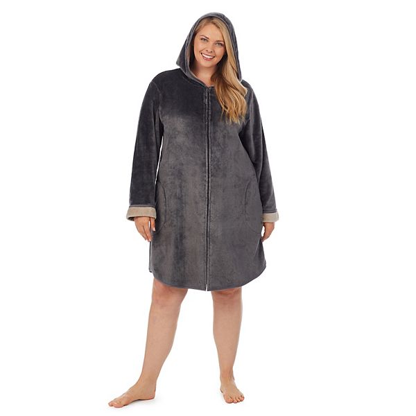 Plus Size Koolaburra by UGG Lightweight Plush Hooded Zip Robe
