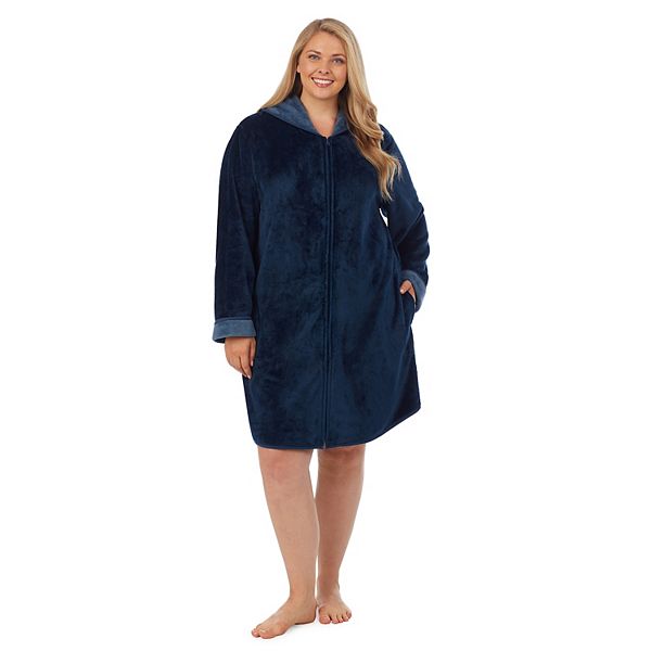 Plus Size Koolaburra by UGG Lightweight Plush Hooded Zip Robe