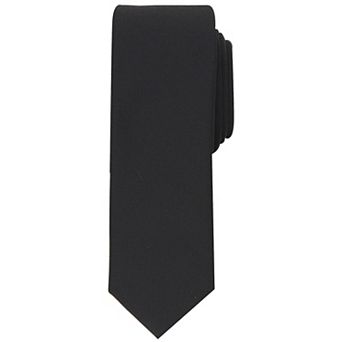 Men's Bespoke Black Solid Sateen Skinny Tie