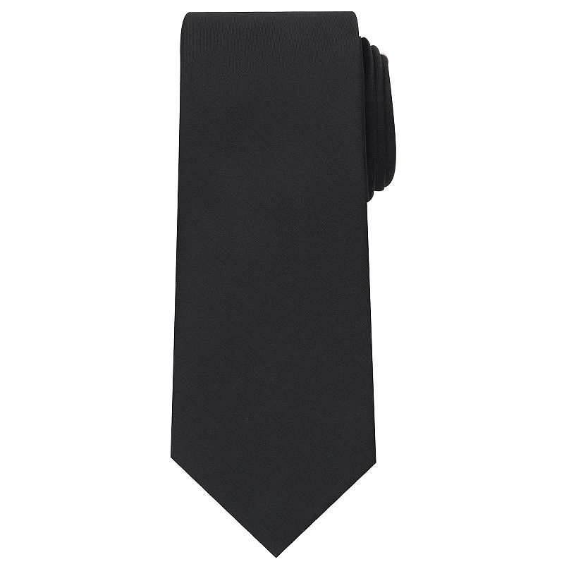 Men's Bespoke Slim Solid Tie, Black Texture