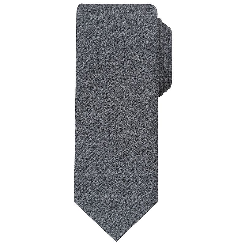 Men's Bespoke Skinny Tie, Grey Bay Solid