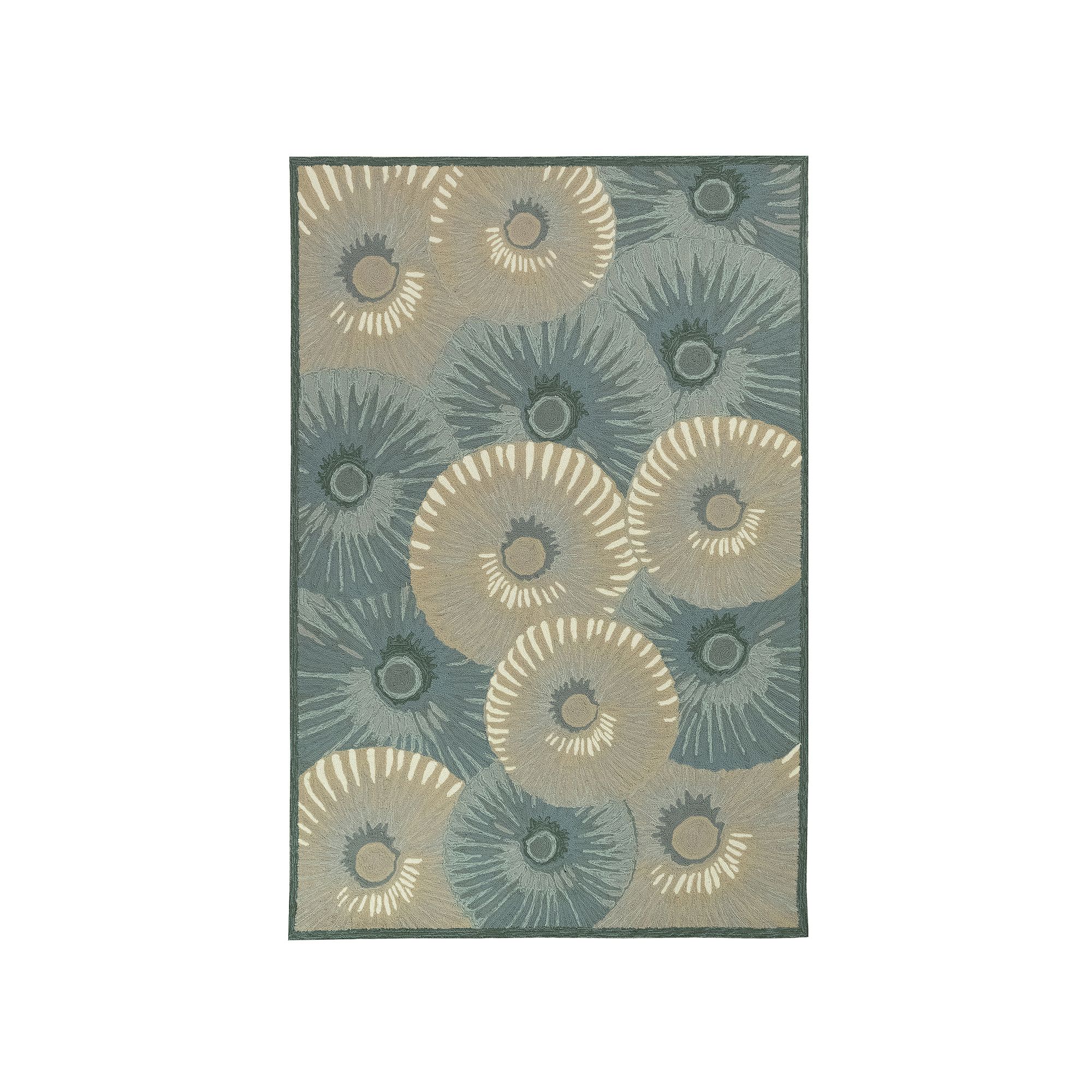Liora Manne Capri Pleated Inkcap Indoor Outdoor Rug, Blue